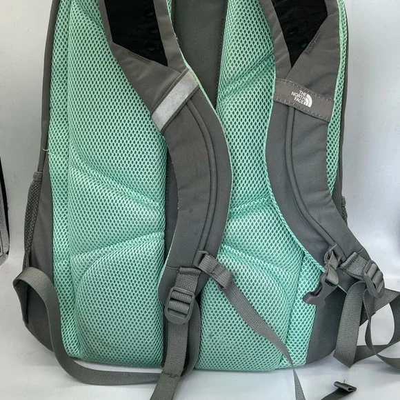 The North Face Gray Backpack with Mint Green Accents - Picture 5 of 7